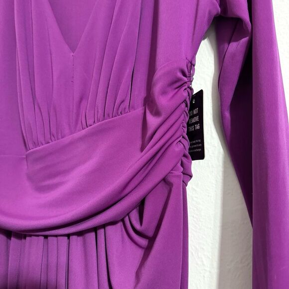 NWT ✨ Express purple v-neck faux wrap going out party dress, size small - Picture 4 of 12